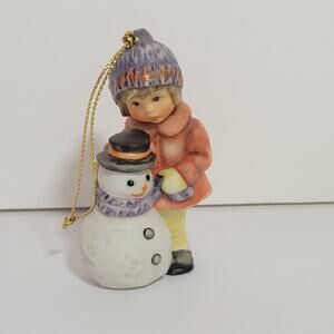Goebel Hummel A Gift for Snowman Little Girl Christmas Ornament